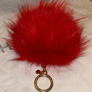 Like New Michael Kors bright red poof/key ring❤️